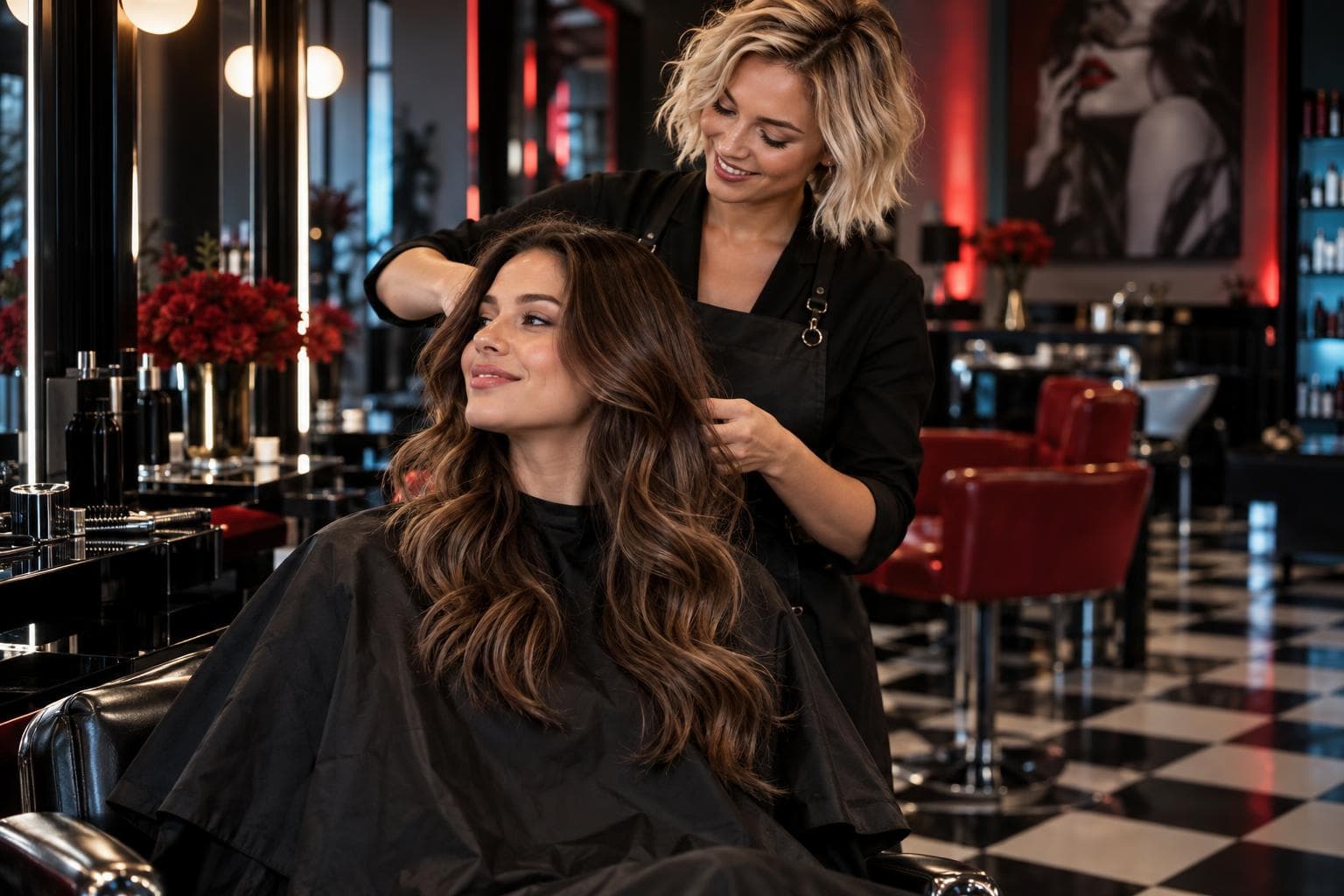 Coiffeur souriant dans son salon